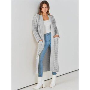 Womens Long Cardigan Sweaters Trendy Grey